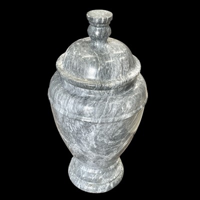 Lot 49 - A Cashmere grey marble cremation urn, adult...