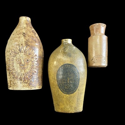 Lot 56 - A ceramic lamp base with a painted design,...