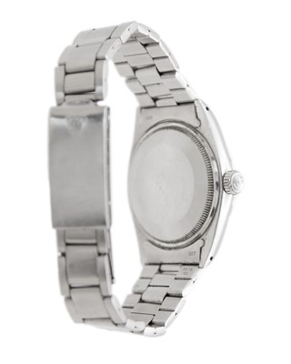 Lot 662 - ROLEX - An Oyster Perpetual Air-King Date stainless steel gentleman's bracelet wristwatch.