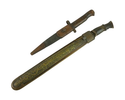 Lot 217 - A WWII trench or fighting knife converted from a 1903 Bayonet.