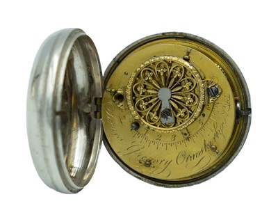 Lot 527 - Two George III silver-cased fusee verge pocket watches for repair or spares.