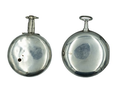 Lot 527 - Two George III silver-cased fusee verge pocket watches for repair or spares.