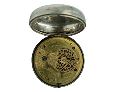 Lot 527 - Two George III silver-cased fusee verge pocket watches for repair or spares.