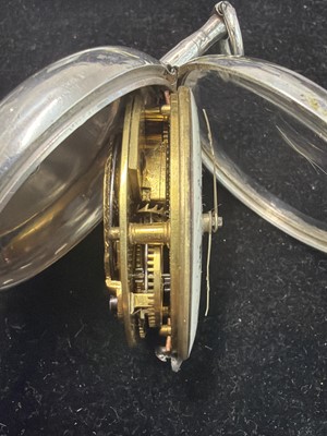 Lot 527 - Two George III silver-cased fusee verge pocket watches for repair or spares.