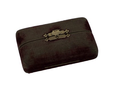 Lot 534 - A Swiss gun metal cylinder fob watch, with bow brooch, within original burgundy velvet travel case.