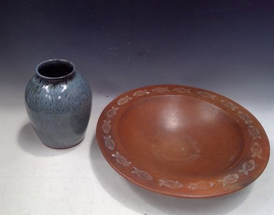 Lot 16 - A 48cm diameter Terracotta Bowl with a Fish...