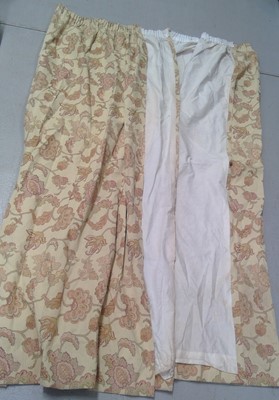 Lot 98 - A Pair of Heavy Lined Curtains with a Floral...