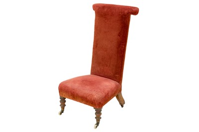 Lot 787 - A Victorian walnut framed prie dieu chair.
