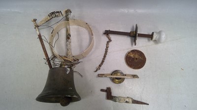 Lot 29 - A Vintage Brass Shop Bell and Fixings