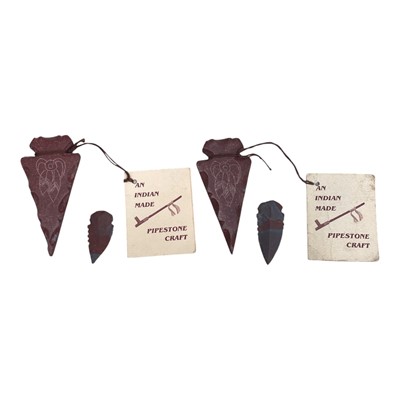 Lot 134 - Native American Pipestone craft Arrowheads.