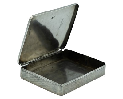 Lot 85 - A George VI silver cigarette box by S J Levi & Co, retailed by Alfred Dunhill, London.