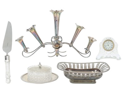 Lot 411 - A silver plated epergne centrepiece.
