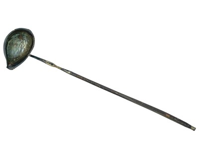 Lot 153 - A Georgian-style silver toddy ladle.