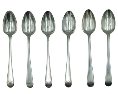 Lot 191 - A set of six George III silver teaspoons by Peter & William Bateman.