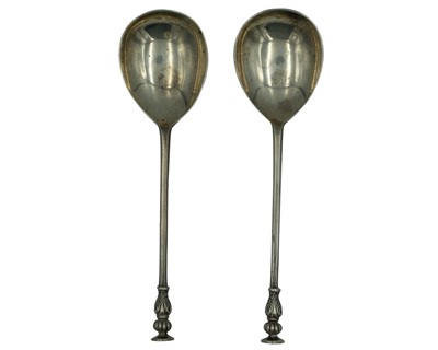 Lot 176 - A pair of silver serving spoons by Goldsmiths & Silversmiths Co Ltd.