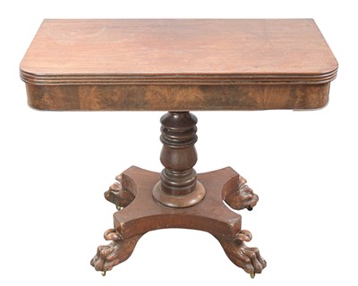 Lot 813 - An early Victorian mahogany fold top tea table.