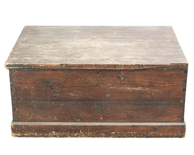 Lot 902 - A large stained pine storage chest.