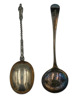 Lot 121 - A George III silver Old-English pattern sauce ladle by Peter & Ann Bateman.