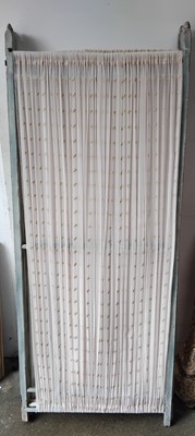 Lot 875 - An early 20th century pine frame four fold room divider screen.