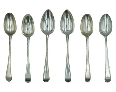 Lot 187 - A pair of George III silver Old-English pattern teaspoons.