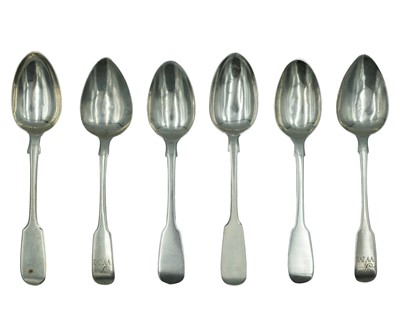 Lot 75 - A pair of George IV Irish silver fiddle-pattern teaspoons.