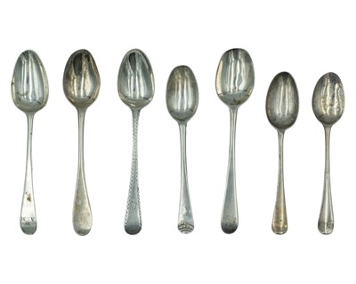 Lot 277 - A selection of silver Old-English patterned teaspoons.
