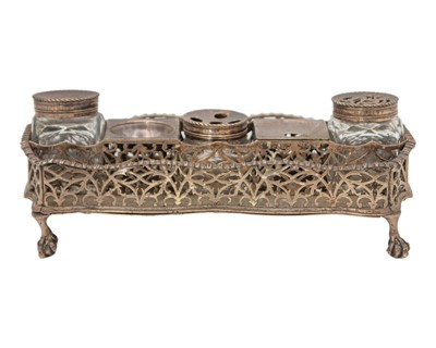 Lot 284 - A George III silver pen and ink stand by John Langford II & John Sebille.