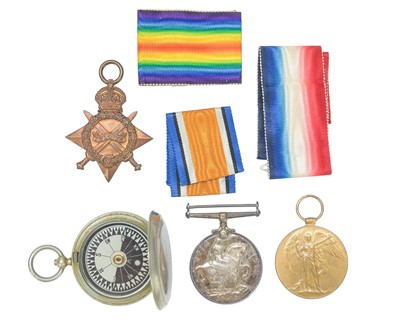 Lot 243 - A WWI pair of medals to 61548 Pte F J Worrall, Manchester Rifles.