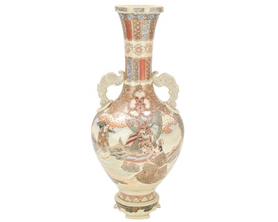 Lot 357 - A Japanese Satsuma pottery vase.
