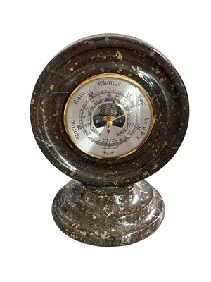 Lot 196 - A Cornish serpentine barometer, height 26cm x...