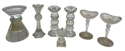 Lot 165 - A selection of crystal candlesticks and...
