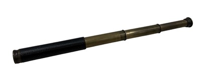 Lot 167 - A leatherbound brass telescope marked Nautique,...