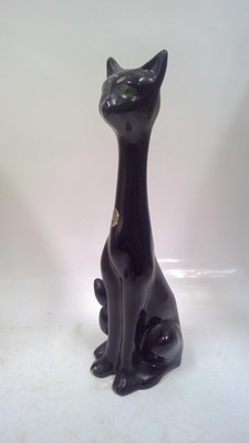 Lot 166 - A Vintage Black Ceramic Cat by Duchy Pottery...