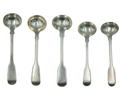 Lot 271 - Two George III silver fiddle-pattern condiment spoons byWilliam Woodman.