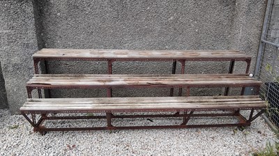 Lot 4 - A three tier metal plant stand or plant...
