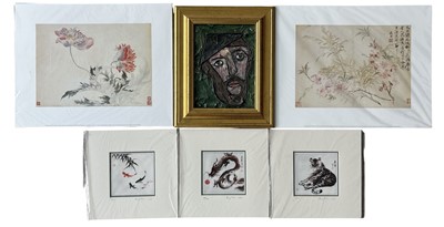Lot 180 - Sue BOWDEN (XX), Icon, mixed media, signed and...