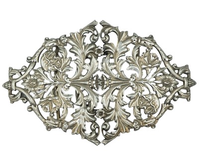 Lot 299 - A good Victorian silver foliate cast and pierced nurses buckle by George Bowen & Sons.
