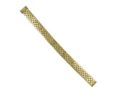Lot 207 - ROY CECIL KING - An 18k hallmarked gold textured brick link bracelet.