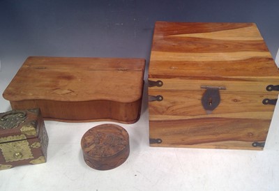 Lot 188 - A Sheesham Wood Box, 33cm x33cm x 25.5cm, and...