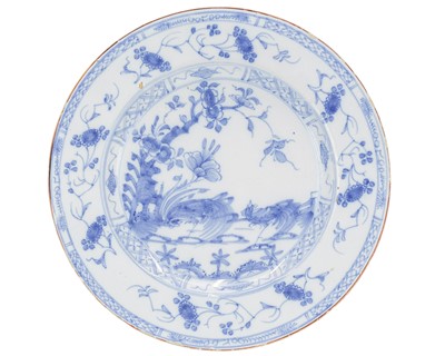 Lot 614 - An English Delft blue and white plate.