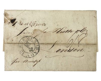 Lot 160 - Pre stamp entire sent from Bremen to London.