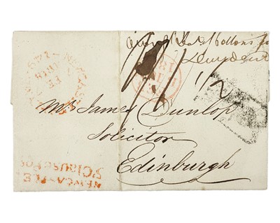 Lot 164 - Pre stamp entire sent from Newcastle to Edinburgh.