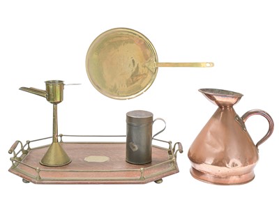 Lot 712 - A late Victorian copper one gallon measure.