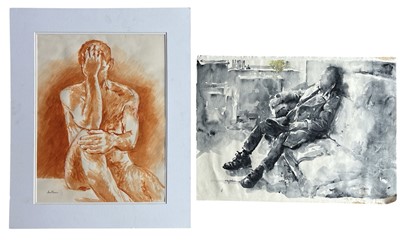 Lot 209 - Ann ATKINSON (XX), 'Gabriel', acrylic on paper,...