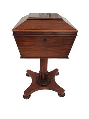 Lot 868 - A William IV mahogany teapoy.