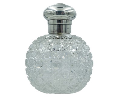 Lot 230 - A Victorian silver-lidded cut glass scent bottle by George Brace.