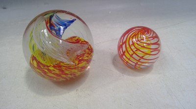 Lot 230 - Two art glass paperweights, 8cm and 5cm in...