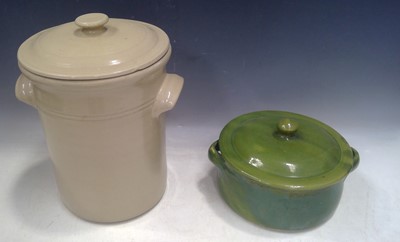 Lot 231 - A 32cm tall Bread Crock and a Casserole Dish.