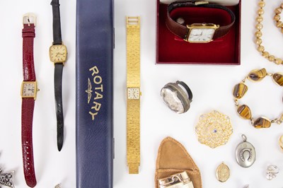 Lot 455 - A selection of costume jewellery and watches.
