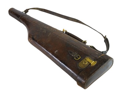 Lot 213 - A leather leg of mutton shotgun case.